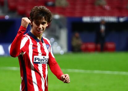 Joao Félix celebra un gol del Atlético de Madrid.