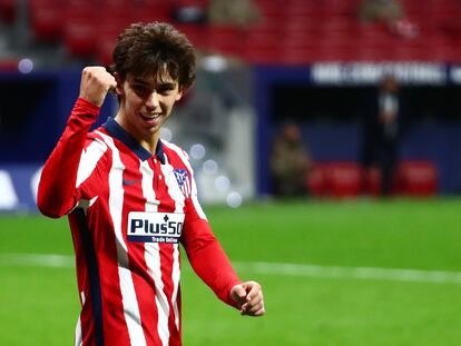 Joao Félix celebra un gol del Atlético de Madrid.