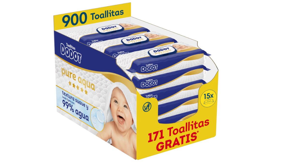 Lot of 900 wipes with water lotion and soft texture, from Dodot Pure.