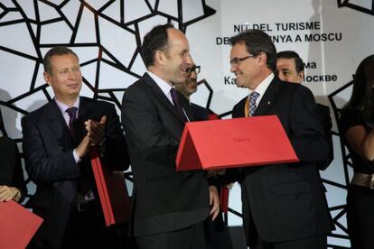Artur Mas, durante la noche del turismo en Moscú.