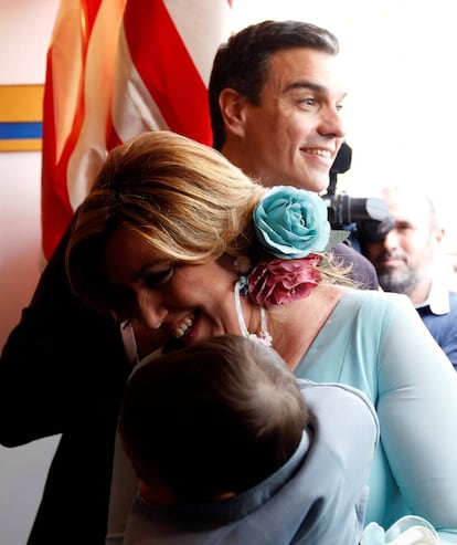 Pedro Sánchez y Susana Díaz, durante la última Feria de Abril.