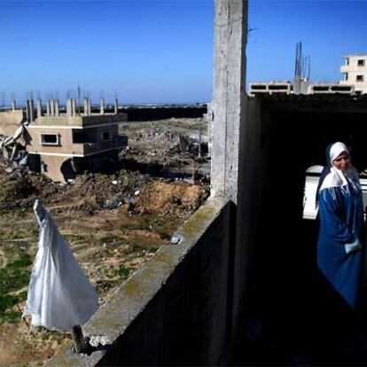 Wesal Queshta, en su casa de Rafah, en la Franja de Gaza.