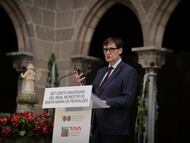 Salvador Illa, en elaniversario del Monasterio de Santa Maria de Pedralbes, el 26 de marzo.