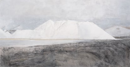 Salinas de Bonanza, Sanlúcar de Barrameda (VI)', de Carmen Laffón, una de las obras inéditas que forman parte de la exposición 'La sal', en el Centro de Arte Contemporáneo de Sevilla./  CLAUDIO DEL CAMPO