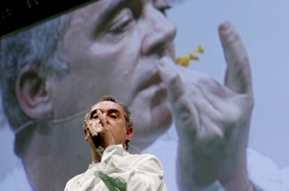 Ferrán Adriá, durante la conferencia que ha pronunció en la octava edición de Madrid Fusión.