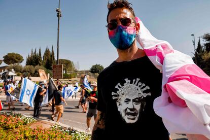 Concentración ante el Parlamento israelí durante el debate sobre la restricción de las protestas, el martes en Jerusalén.