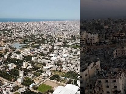 Gaza, antes y después de la guerra: las imágenes de una ciudad arrasada por los bombardeos