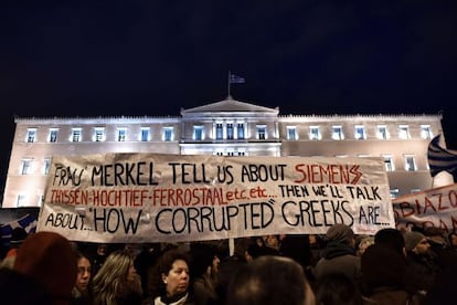 Manifestaci&oacute;n el pasado febrero en Atenas en apoyo del Gobierno griego.