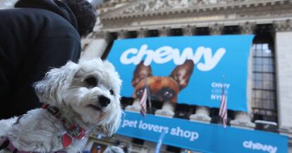 Debut en la Bolsa de Nueva York de Chewy, firma dedicada al comercio electrónico de alimentos y productos para mascotas.