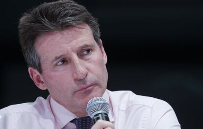 Sebastian Coe, en un momento de su intervención en el Global Sports Forum, en Barcelona.