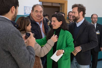 Los líderes de Vox Rocío Monasterio e Iván Espinosa de los Monteros el día de las elecciones generales, 10 de noviembre. 