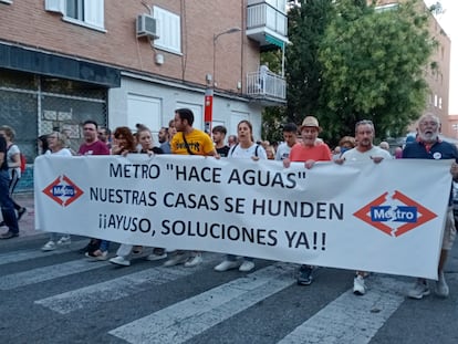 Manifestación celebrada en septiembre en San Fernando de Henares por los problemas de la Línea 7B del Metro.