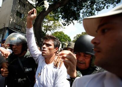 El l&iacute;der opositor Leopoldo L&oacute;pez, en febrero pasado.