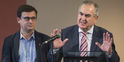 El secretario general del PSOE en Murcia tras su reunión con Ciudadanos este miércoles.