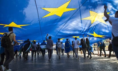 Celebraci&oacute;n en Roma del 60&ordm; aniversario del Tratado de Roma que dio origen a la Europa comunitaria.