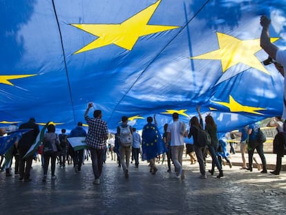 Celebraci&oacute;n en Roma del 60&ordm; aniversario del Tratado de Roma que dio origen a la Europa comunitaria.