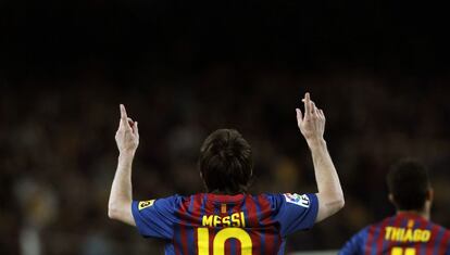 Messi celebra un gol.