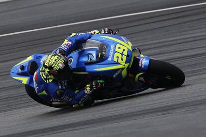 Iannone, en los ensayos oficiales del circuito de Sepang.