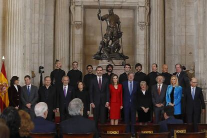 Los reyes Felipe y Letizia, durante la clausura oficial de la conmemoración del cuarto centenario de la muerte de Miguel de Cervantes.