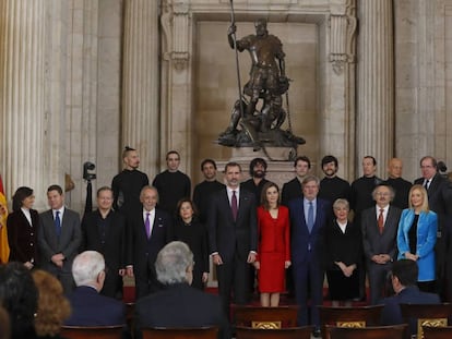 Los reyes Felipe y Letizia, durante la clausura oficial de la conmemoraci&oacute;n del cuarto centenario de la muerte de Miguel de Cervantes.