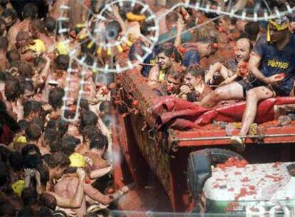 Participantes de la Tomatina de Buñol