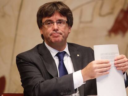 Puigdemont, a la reunió setmanal del Govern.