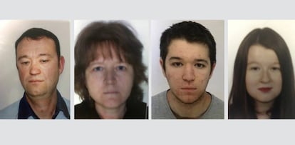 Retratos de la familia Troadec distribuidas por la policía.