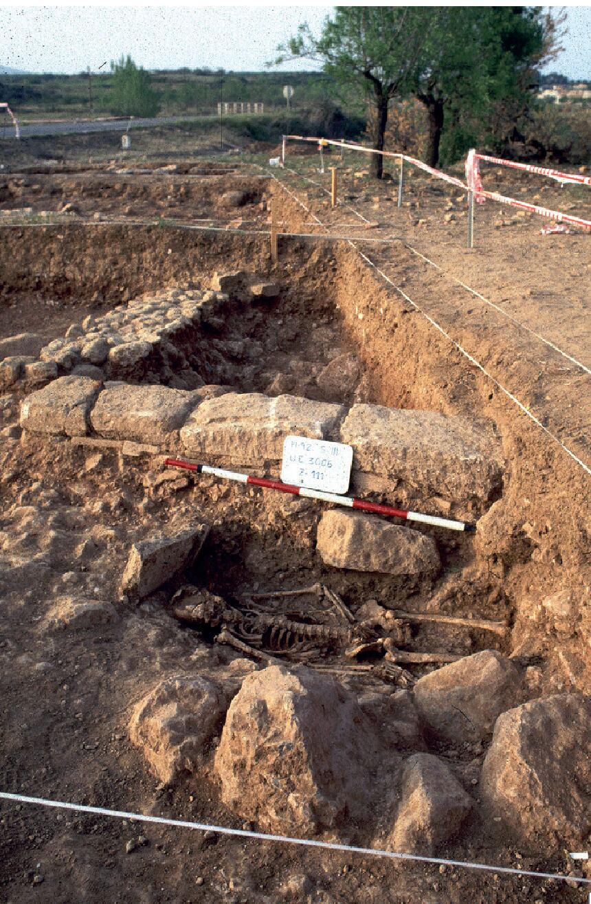 Tumba donde fue hallada la noble germana en Hostalot.