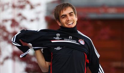 Lahm, en un entrenamiento previo a la final.