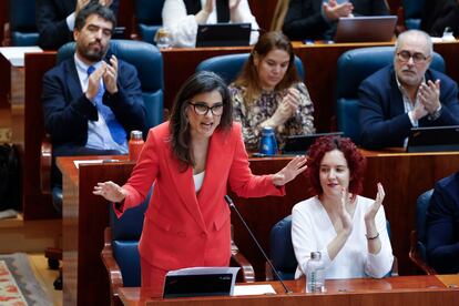 La portavoz de Más Madrid en la Comunidad de Madrid, Manuela Bergerot, este jueves en la Asamblea.