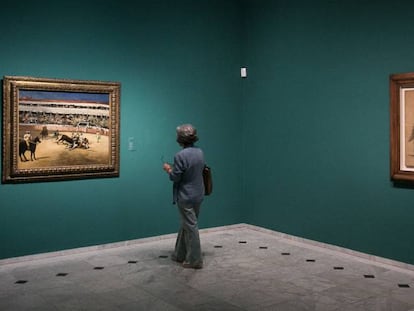 'Corrida de toros', de Eduard Manet (izquierda) y 'Caballo corneado', de Picasso, en el Museo Picasso de Barcelona.