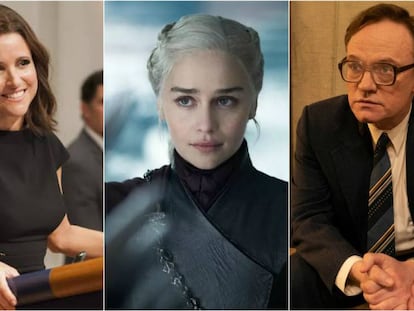 Julia Louis-Dreyfus ('Veep'), Emilia Clarke ('Game of Thrones') e Jared Harris (‘Chernobyl’).