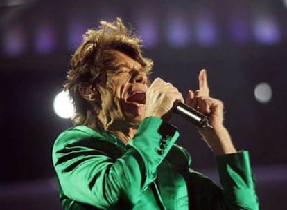 Mick Jagger, en un momento de la actuación.