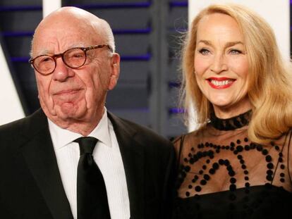 Rupert Murdoch y Jerry Hall, en una foto de archivo.