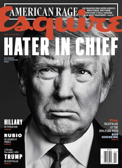 La histórica revista estadounidense 'Esquire' publicó una portada con el rostro del presidente Trump y el titular: "Odiador en jefe". Fue un año antes de su inauguración, cuando aún era solo candidato.