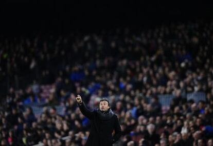 Luis Enrique, en uno de los partidos contra el Villarreal. 