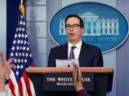 Steve Mnuchin, secretario del Tesoro, en la Casa Blanca, el pasado 11 de octubre.