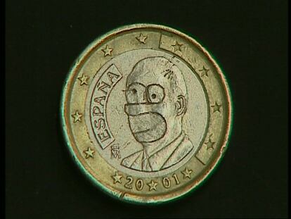 Homer Simpson en una moneda de euro