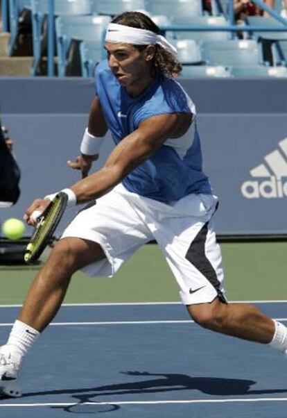 El tenista Rafael Nadal, durante el partido ante el coreano Lee.