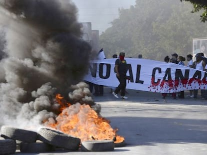 Protestos em Manágua contra o canal interoceânico.