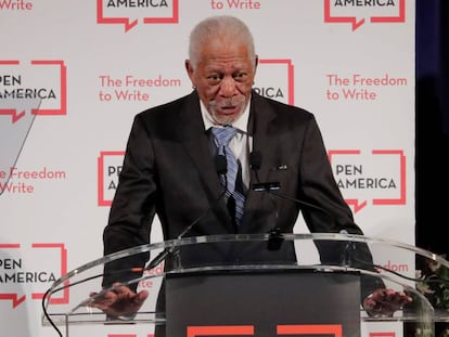 Morgan Freeman na PEN America Literary Gala, em Nova York, nesta terça-feira.