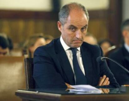 Francisco Camps, durante su declaración ante el jurado por la causa de los trajes.