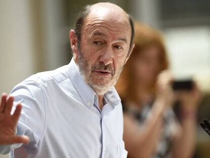Rubalcaba en un acto del PSOE el pasado 19 de junio.