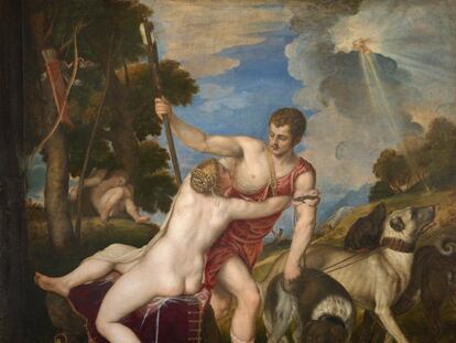 'Venus y Adonis', de Tiziano, que se expone en el Museo del Prado.