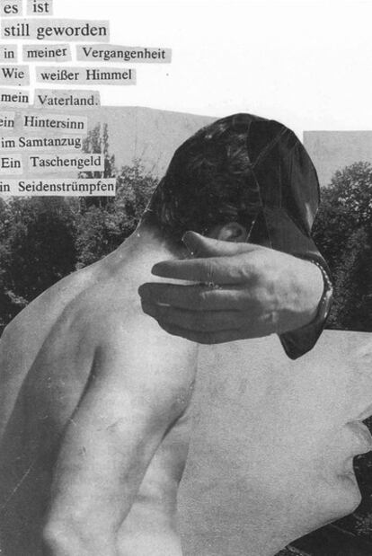 <i>Collage</i> de Herta Müller incluido en el libro <i>El guarda saca su peine. En el moño mora una señora</i> (Linteo).