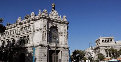 Fachada del Banco de España, en Madrid. 