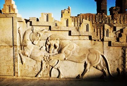 Un bajorrelieve en el yacimiento de Persépolis (Irán).