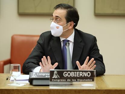 El ministro de Asuntos Exteriores, José Manuel Albares, el miércoles en el Congreso.