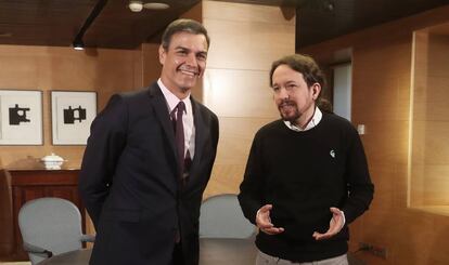 Pedro Sánchez y Pablo Iglesias, el pasado junio.
 