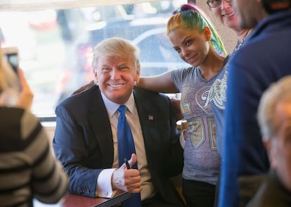 Donald Trump on the campaign trail in Wisconsin.